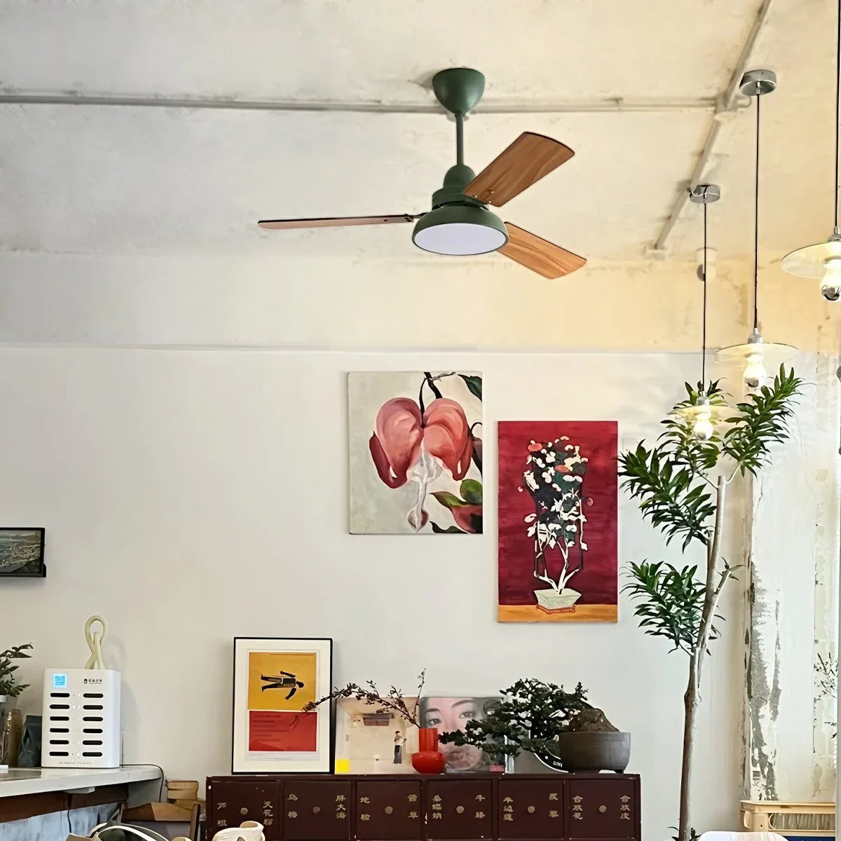 Modern Minimalist Three Leaf Ceiling Fan Light – detail 10