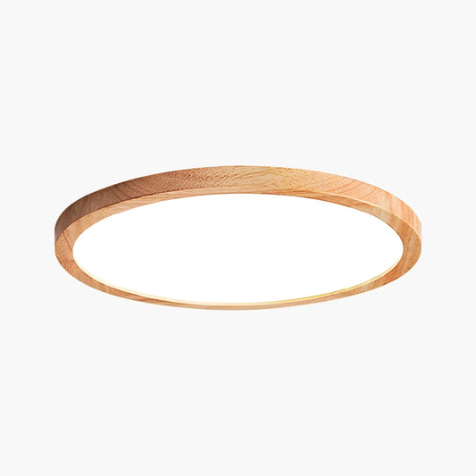 Modern Wood Round Ceiling Light for Bedroom