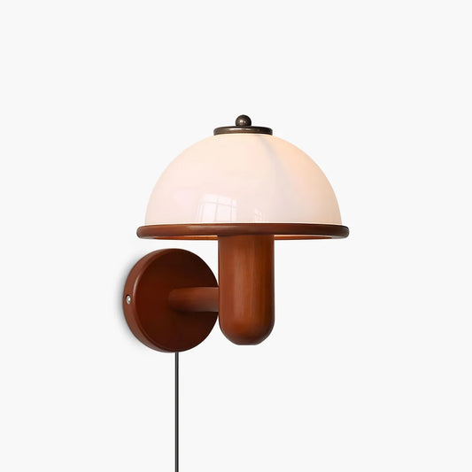 Mushroom Wood Wall Lamp for Bedroom