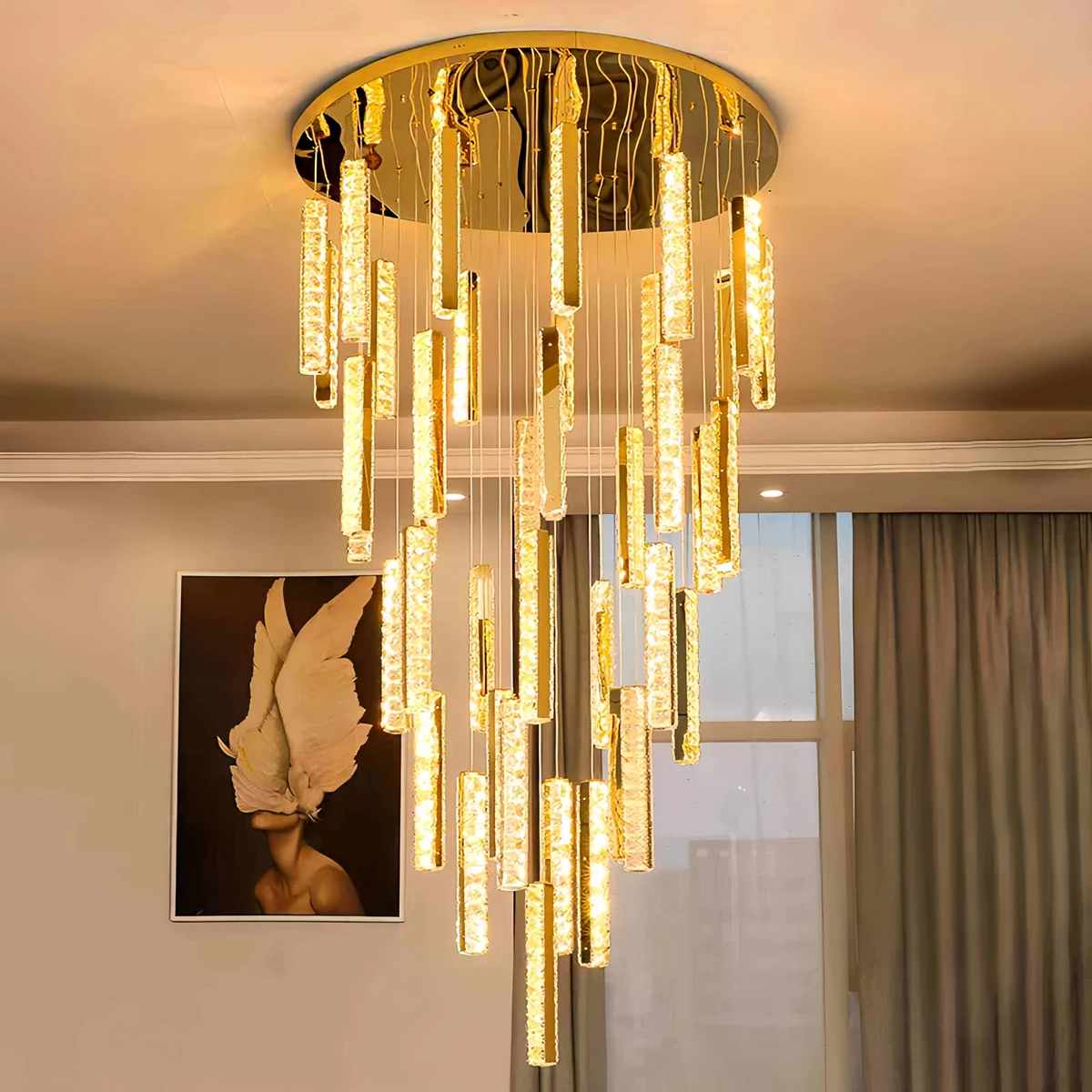Nordic Crystal LED Chandelier – Crystal detail 2