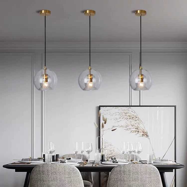 Nordic Glass Globe Pendant Light for Modern Interiors – Glass detail 2