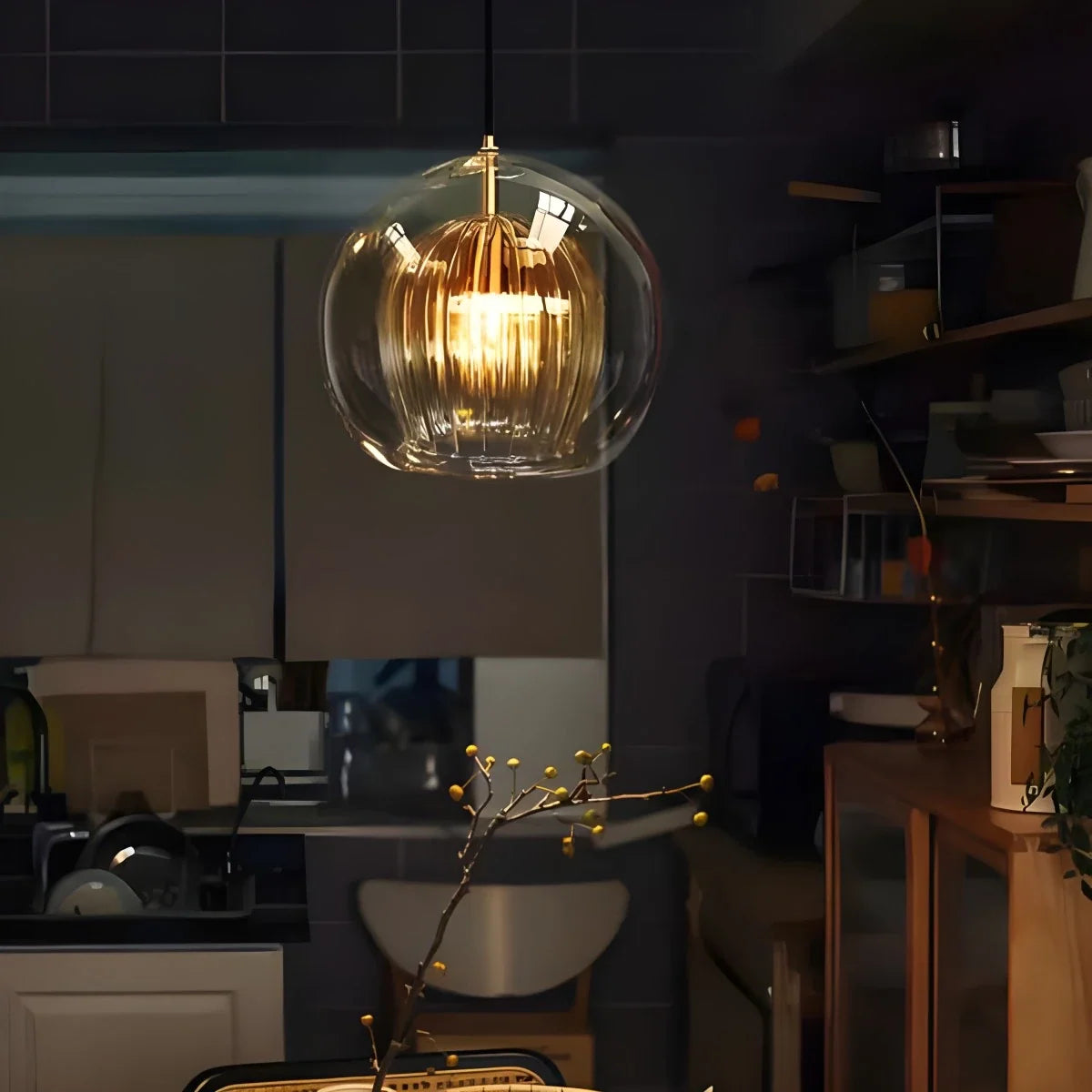 Nordic Glass Globe Pendant Light for Modern Interiors – Glass detail 20