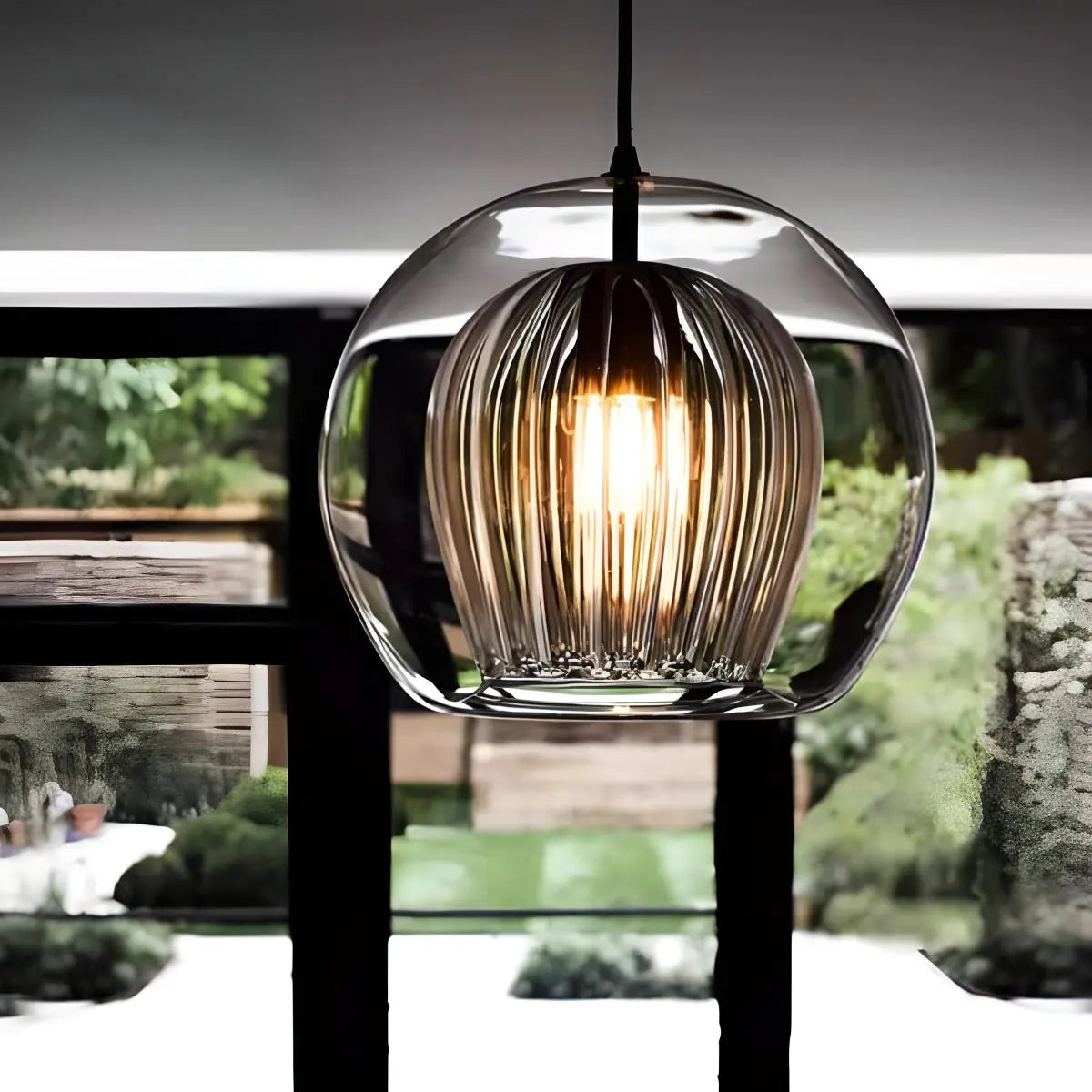 Nordic Glass Globe Pendant Light for Modern Interiors – Glass detail 21