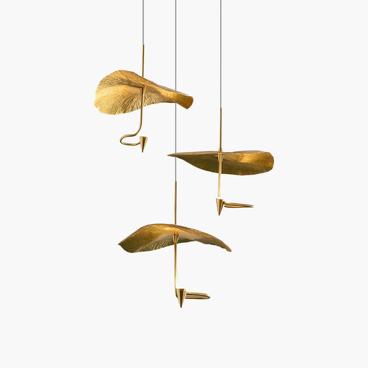 Orlia Brass Lotus Leaf Chandelier