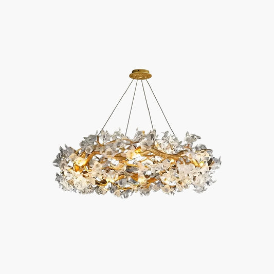 Petala Crystal Round Chandelier for Living Room