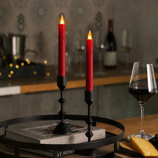 Red Drip Flameless Taper Candle 24 Pack × 16 Flameless Candle