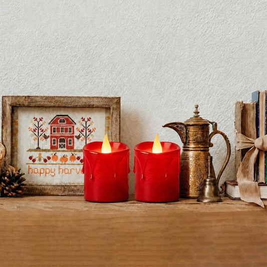 Red Drip Flameless Votive Candles 12 Pack × 36 Flameless Candle