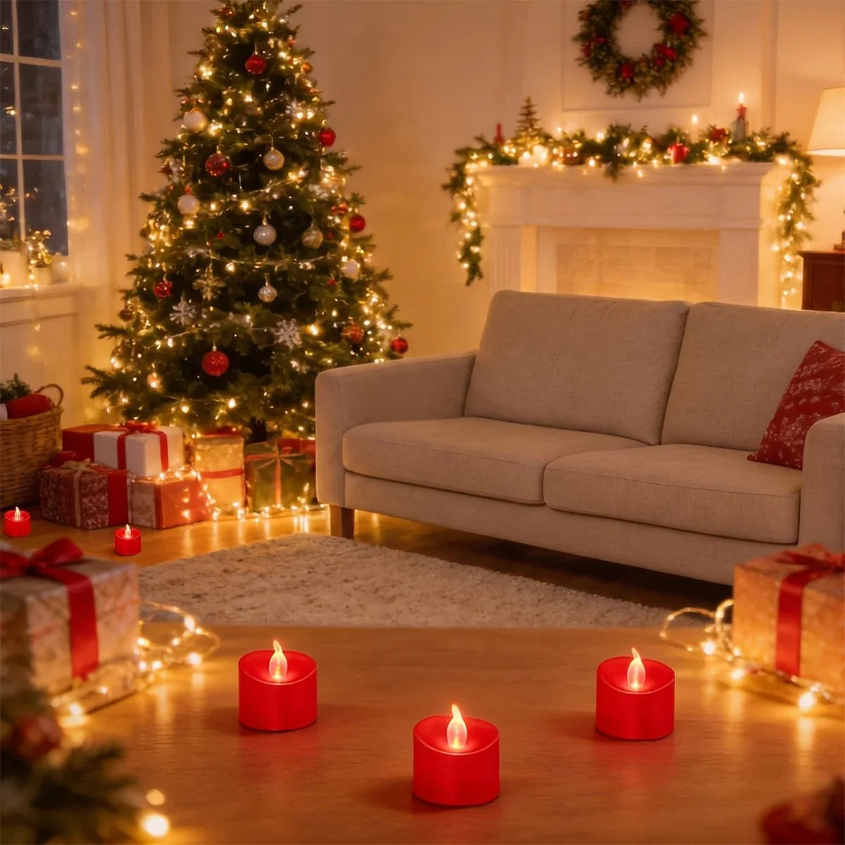 Red LED Flameless Candle Tealights 100 Pack × 18 Flameless Candle – detail 4