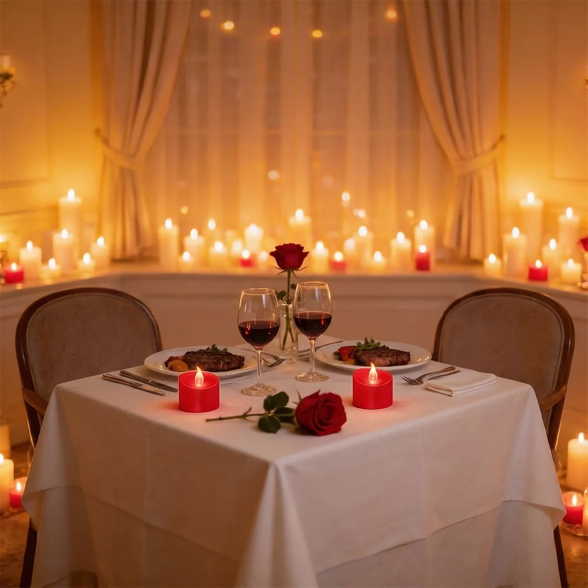 Red LED Flameless Candle Tealights 100 Pack × 18 Flameless Candle – detail 5