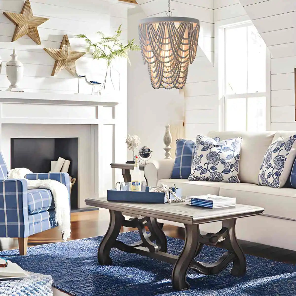 Retro Wooden Bead Chandelier for Dining Room – detail 3