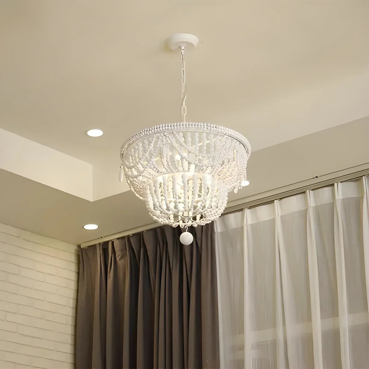Retro Wooden Bead Chandelier for Dining Room – detail 20