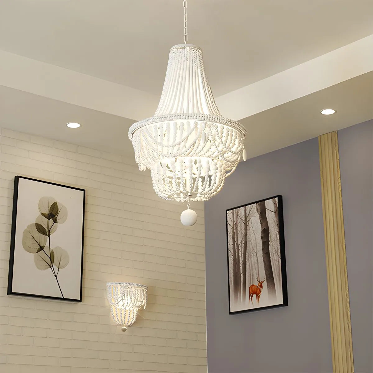 Retro Wooden Bead Chandelier for Dining Room – detail 24