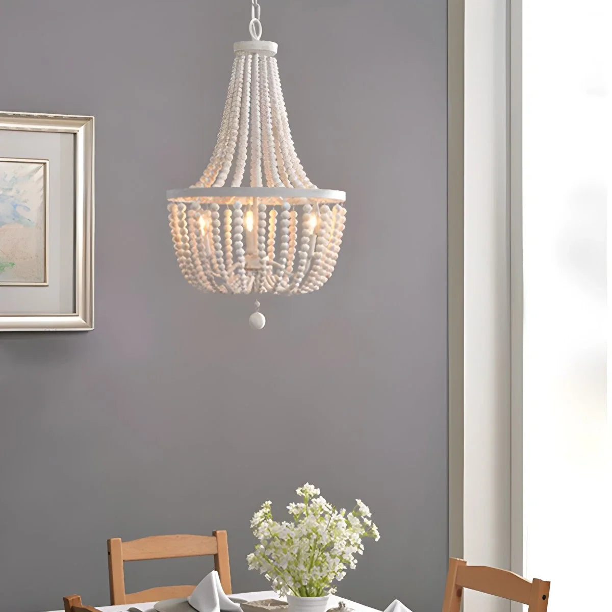 Retro Wooden Bead Chandelier for Dining Room – detail 23