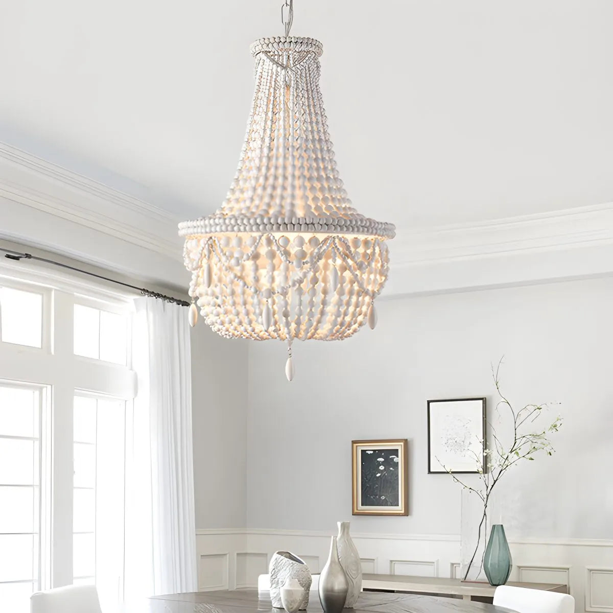 Retro Wooden Bead Chandelier for Dining Room – detail 31