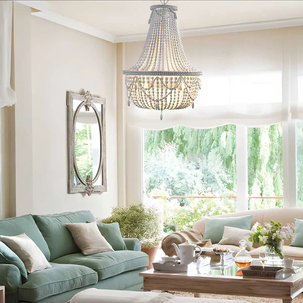 Retro Wooden Bead Chandelier for Dining Room – detail 32