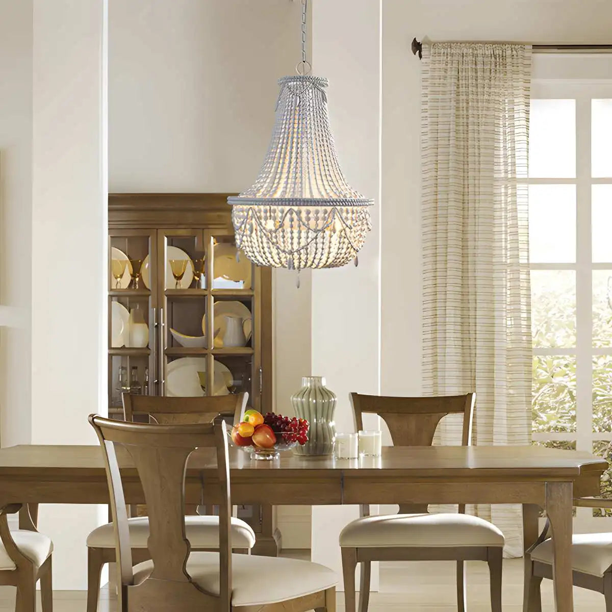 Retro Wooden Bead Chandelier for Dining Room – detail 30
