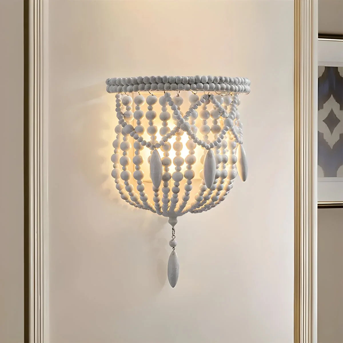 Retro Wooden Bead Chandelier for Dining Room – detail 35