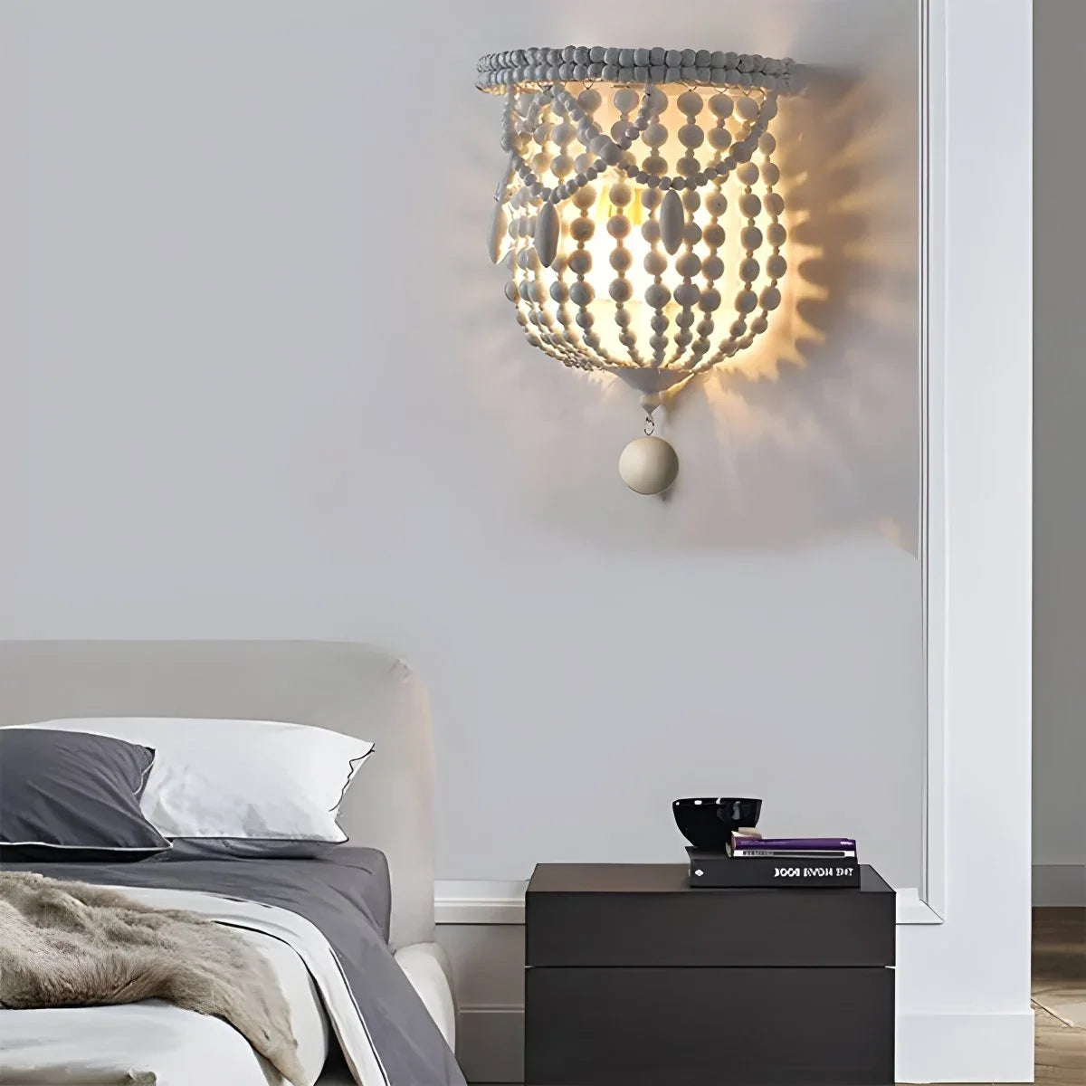 Retro Wooden Bead Chandelier for Dining Room – detail 38