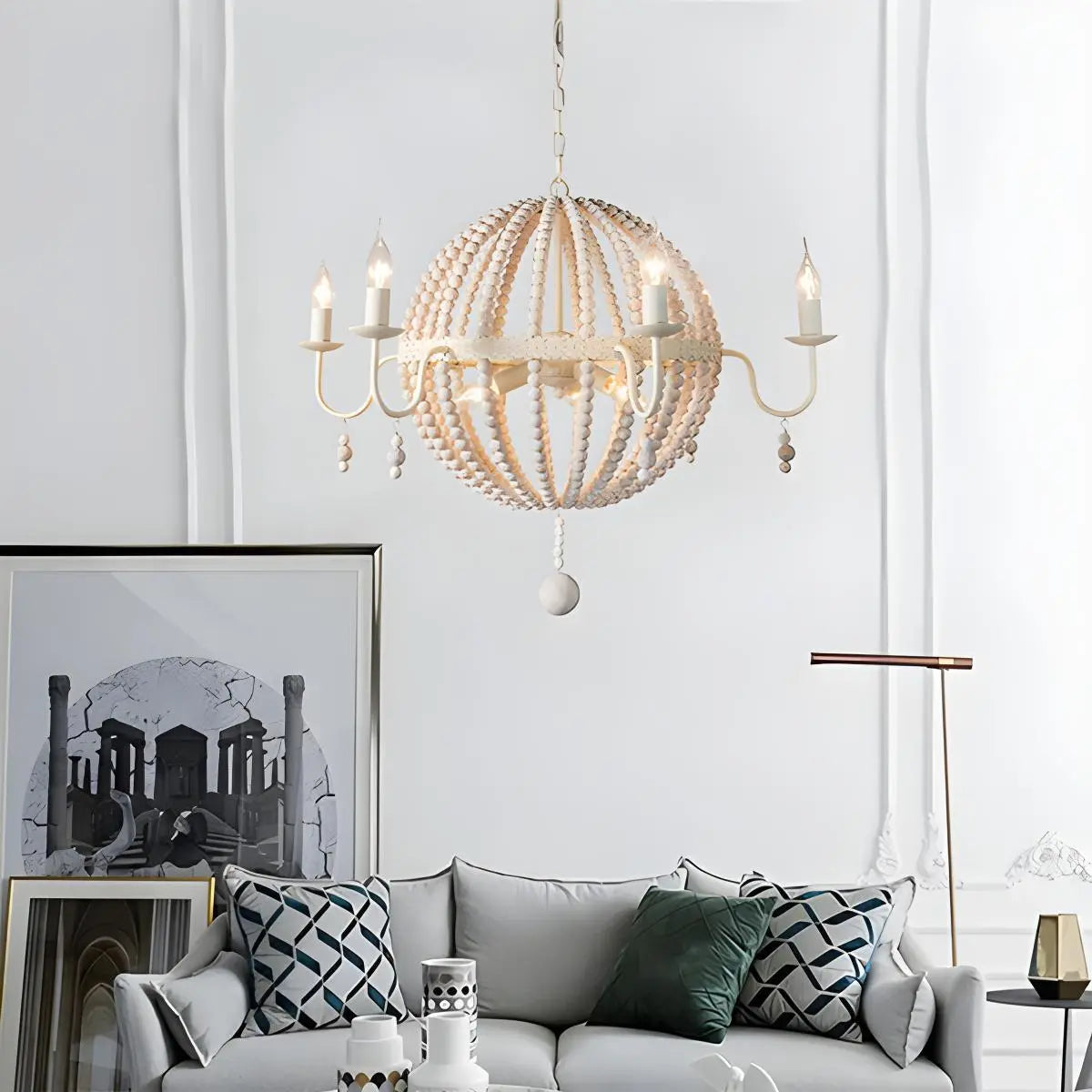 Retro Wooden Bead Chandelier for Dining Room – detail 40