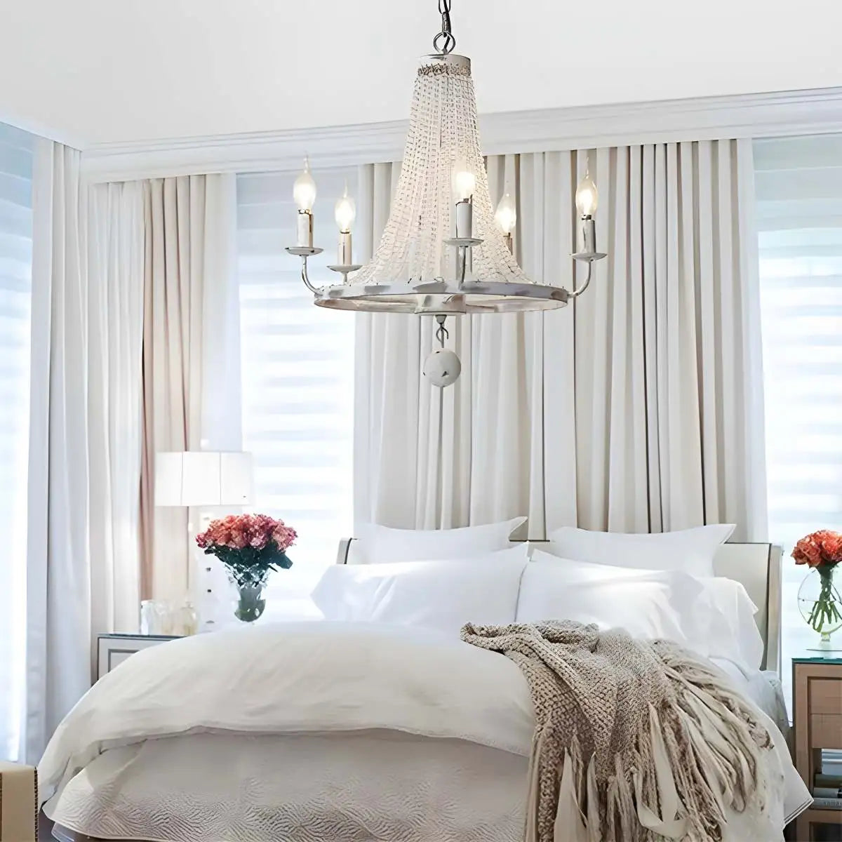Retro Wooden Bead Chandelier for Dining Room – detail 44