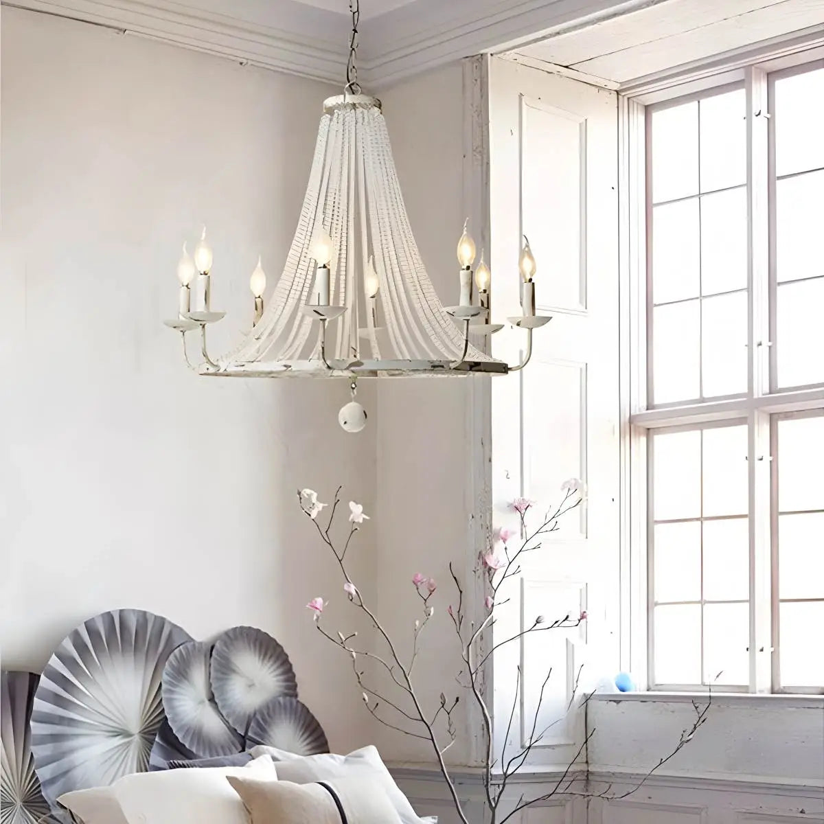 Retro Wooden Bead Chandelier for Dining Room – detail 43
