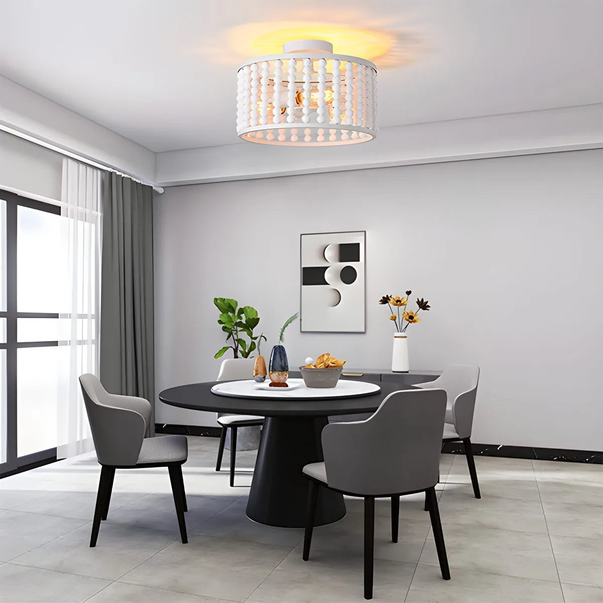 Retro Wooden Bead Chandelier for Dining Room – detail 49