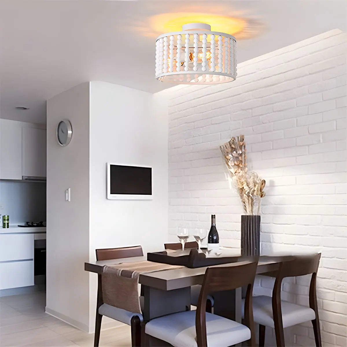 Retro Wooden Bead Chandelier for Dining Room – detail 50