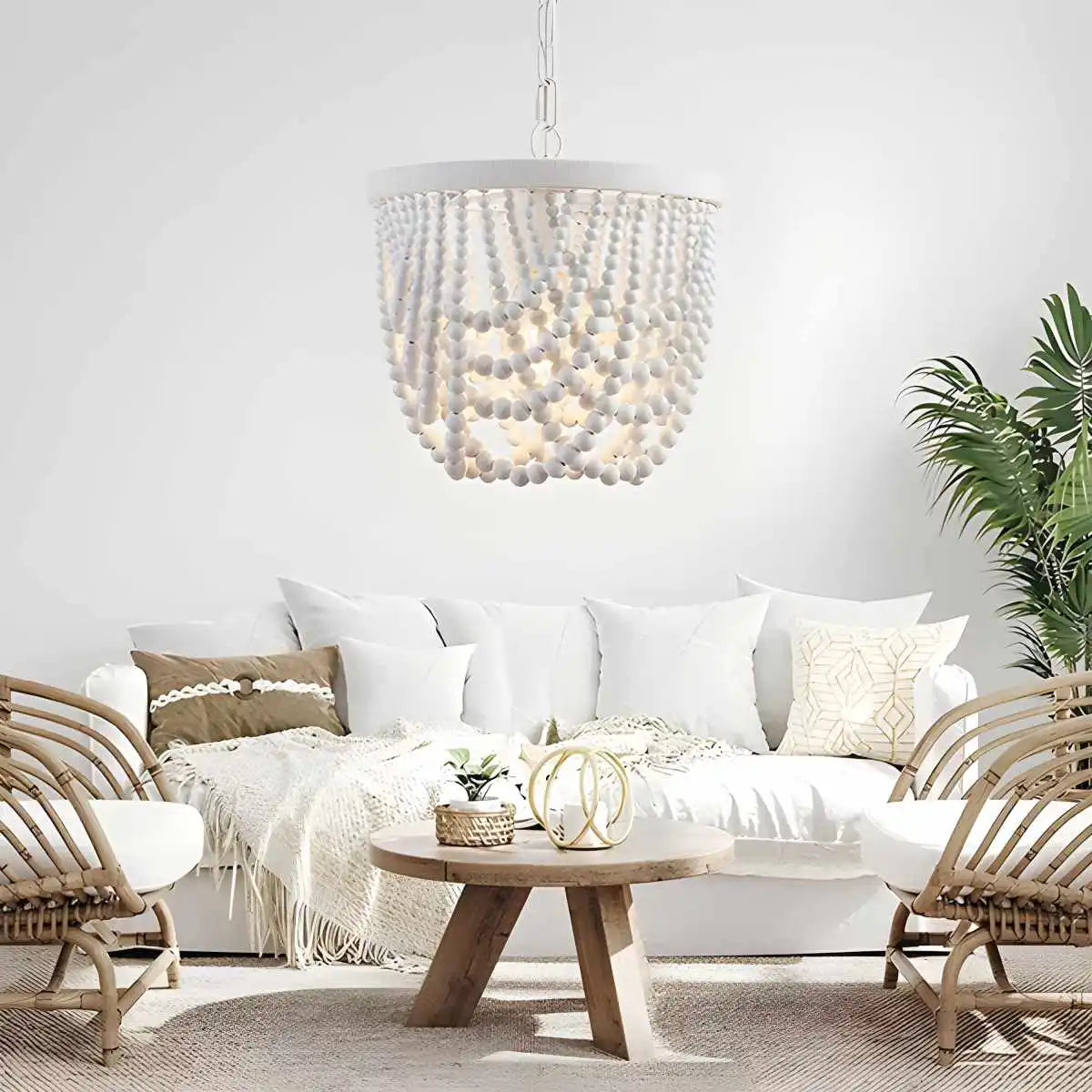 Retro Wooden Bead Chandelier for Dining Room – detail 12