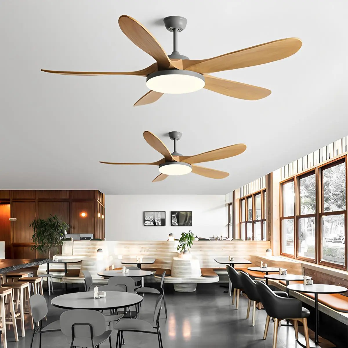 5-Leaf Wood Ceiling Fan Light – Wood detail 21