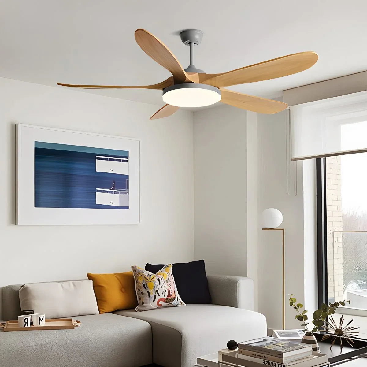 5-Leaf Wood Ceiling Fan Light – Wood detail 22