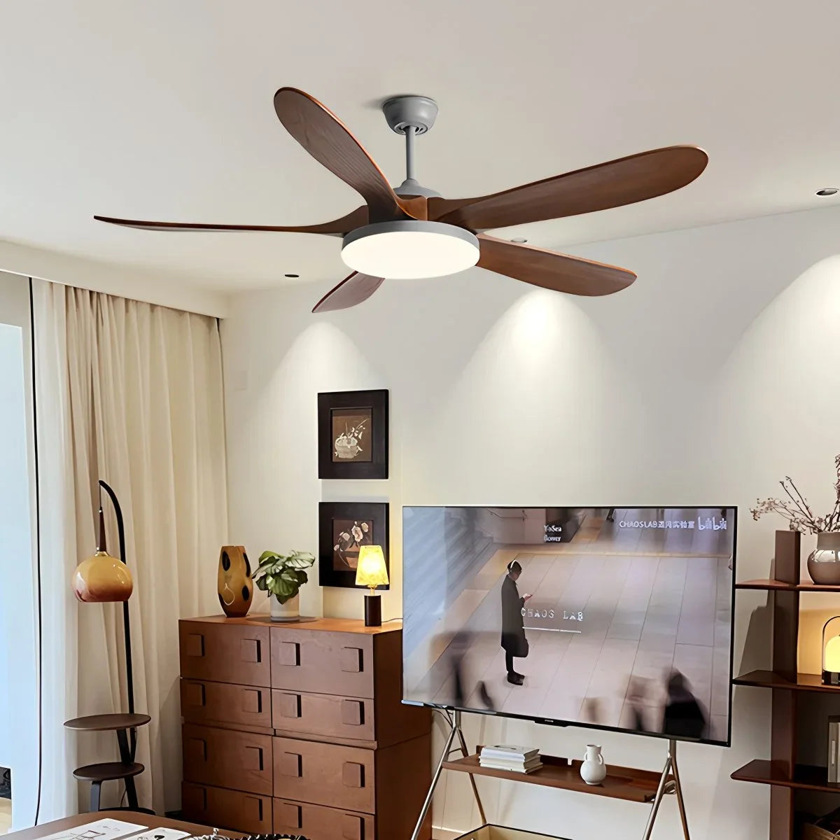 5-Leaf Wood Ceiling Fan Light – Wood detail 10