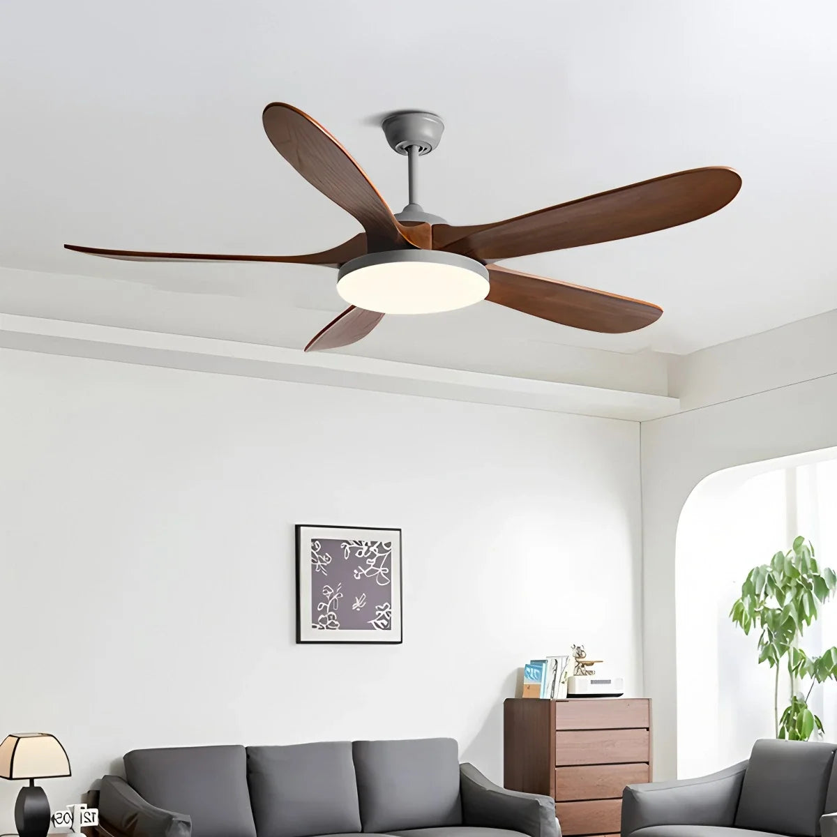 5-Leaf Wood Ceiling Fan Light – Wood detail 11