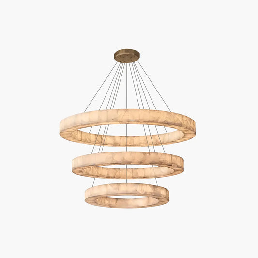 Teva Round Spanish Alabaster Chandelier for Living Room