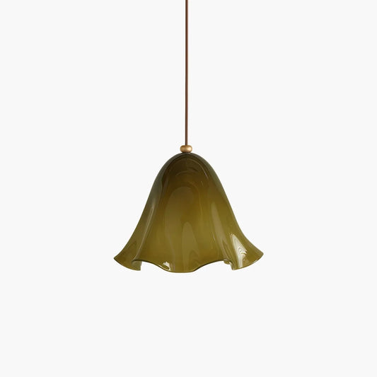 Vintage Flower Colored Glass Pendant Light