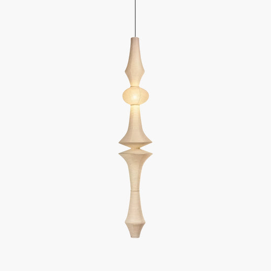 Washi Paper Corner Pendant Light for High Ceilings