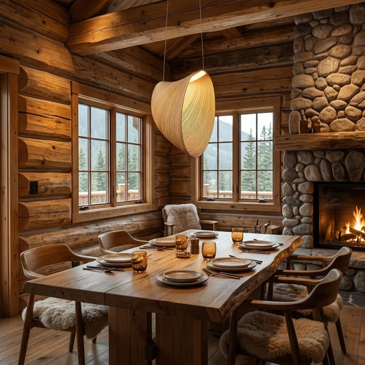 Art Irregular Wooden Deco Pendant Light