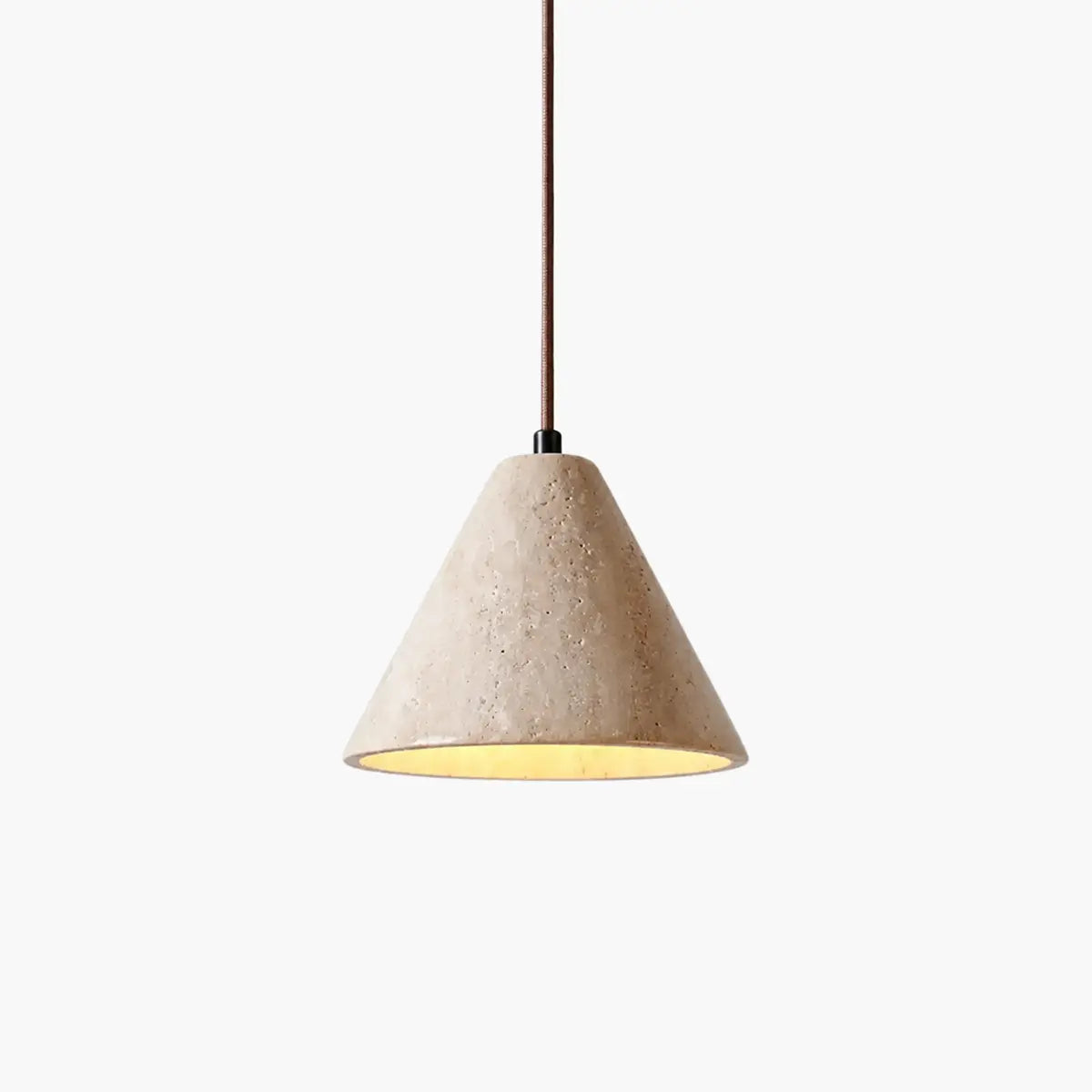 Conical Travertine Pendant Light – Travertine detail 2