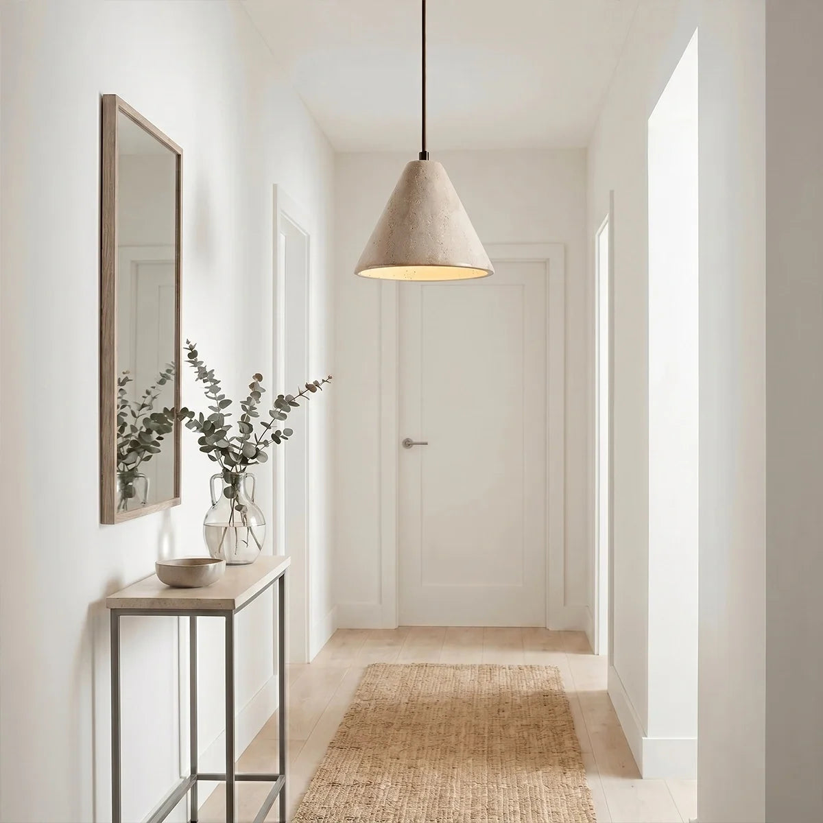 Conical Travertine Pendant Light – Travertine detail 8