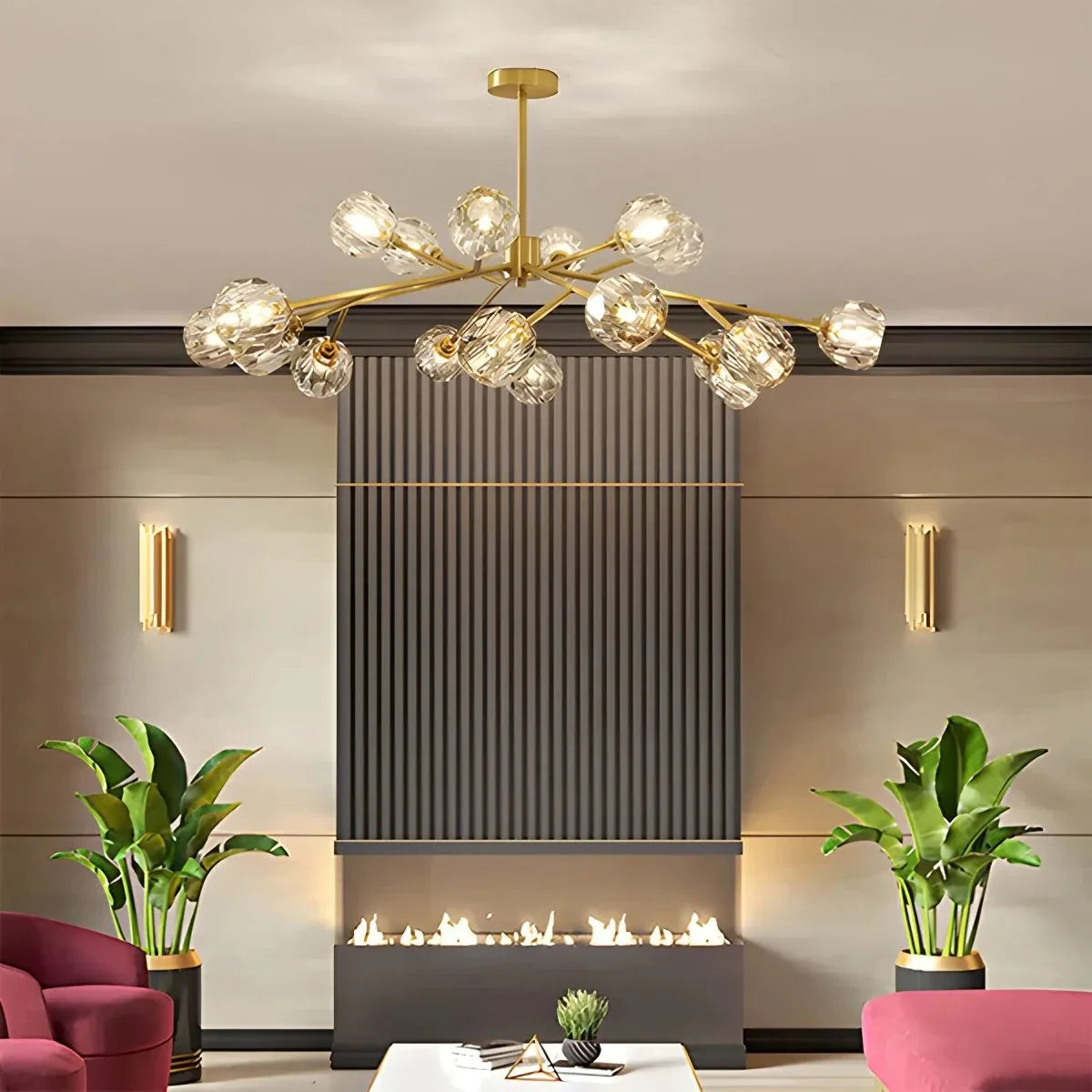 Crystal Ball Round Cluster Chandelier – Crystal detail 2