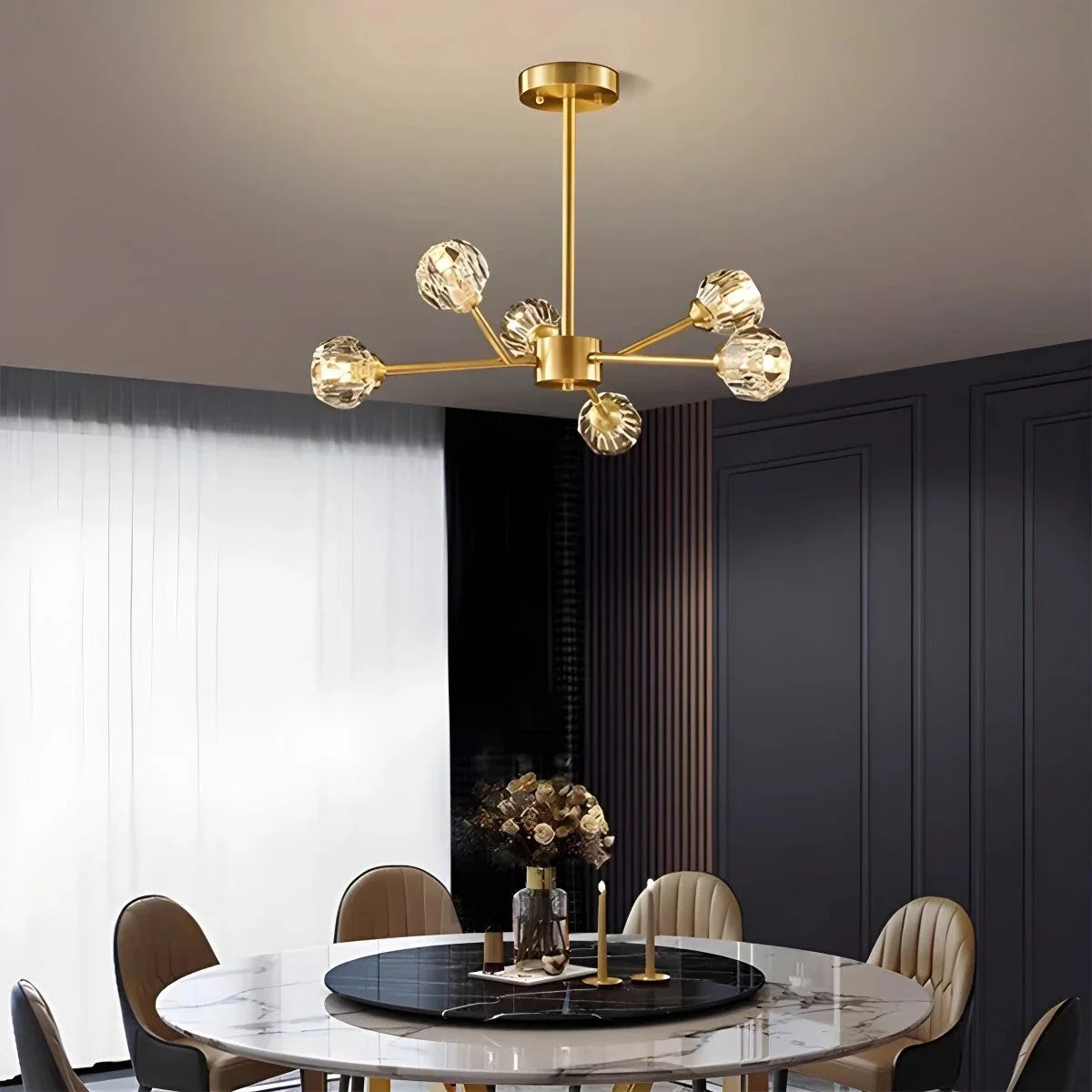 Crystal Ball Round Cluster Chandelier – Crystal detail 8