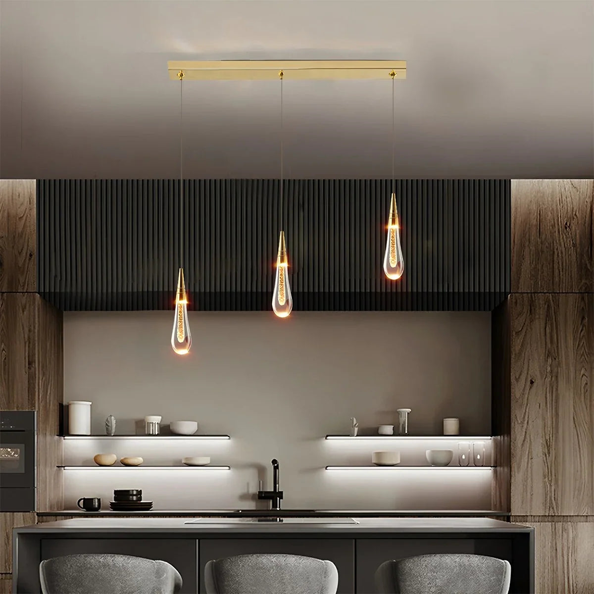 Drop Crystal Chrome Pendant Light for Bedroom – Crystal detail 16