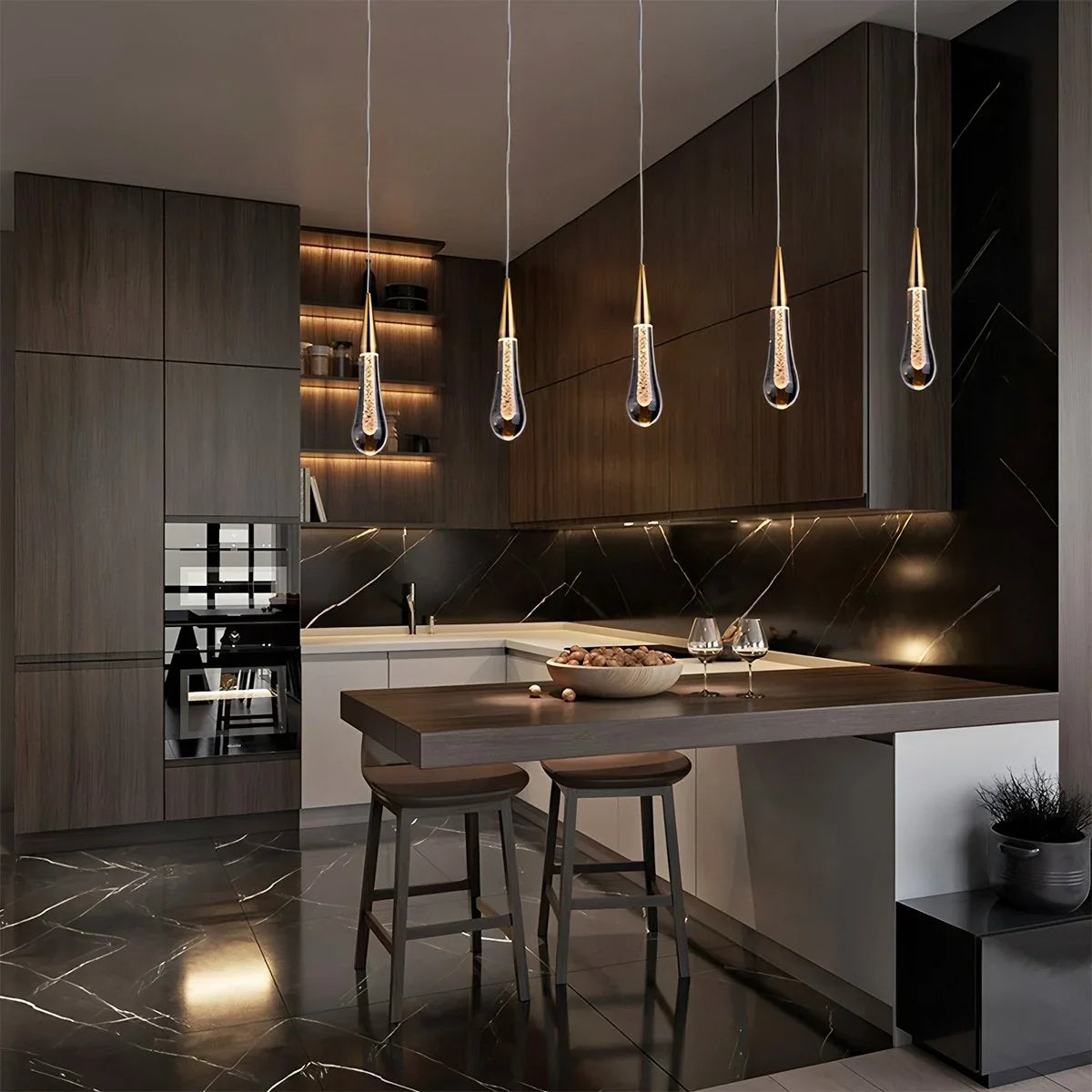 Drop Crystal Chrome Pendant Light for Bedroom – Crystal detail 25