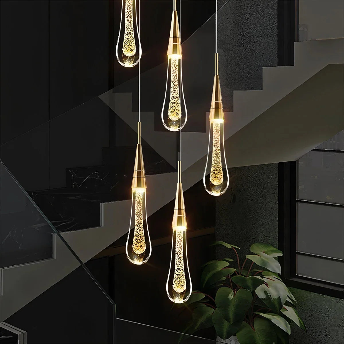 Drop Crystal Chrome Pendant Light for Bedroom – Crystal detail 29