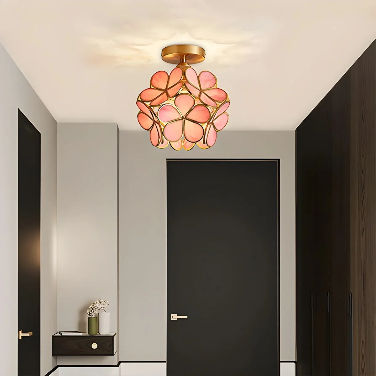 European Style Copper Glass Ceiling Lamp-E – Glass detail 21