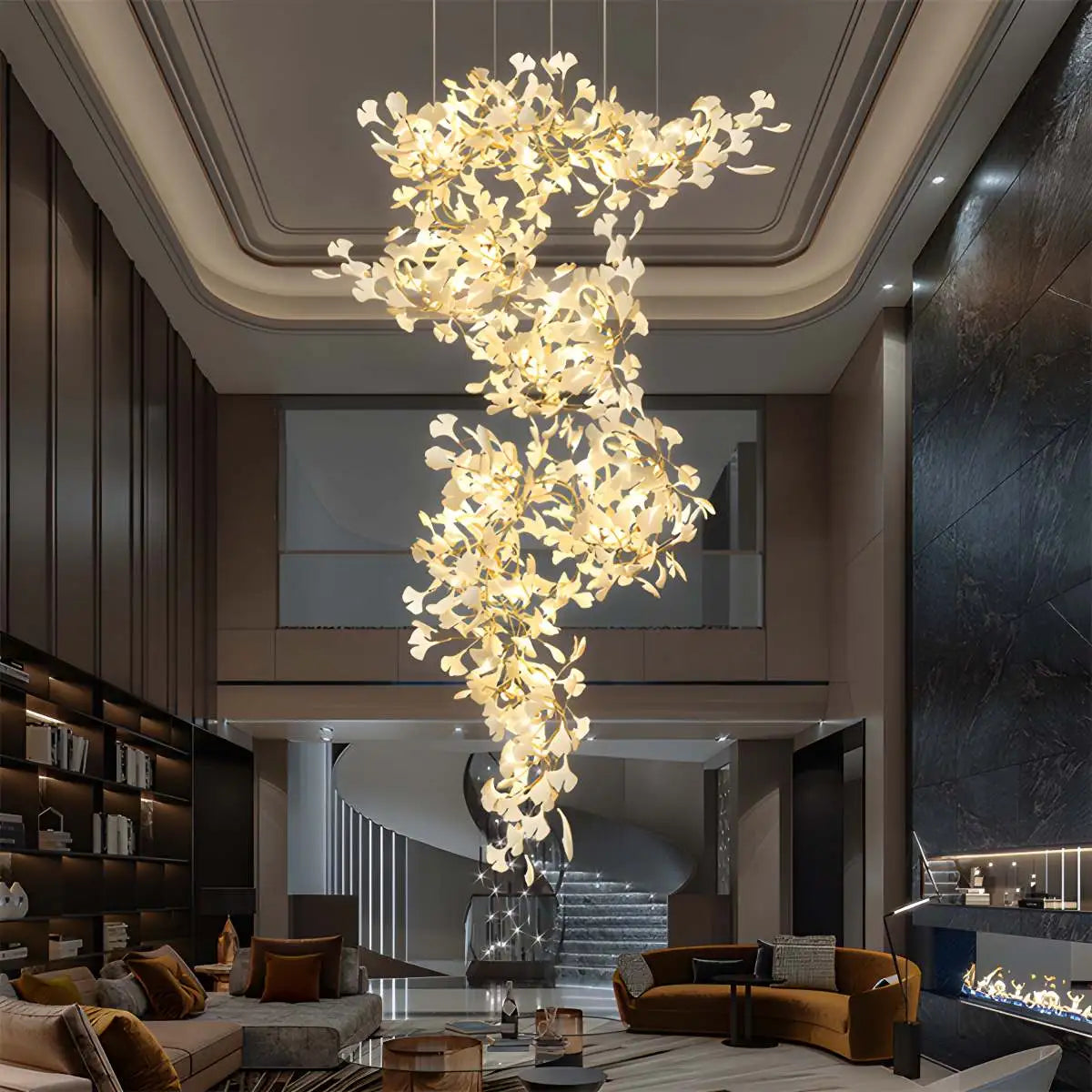 Large Ginkgo Leaf Chandelier – detail 4
