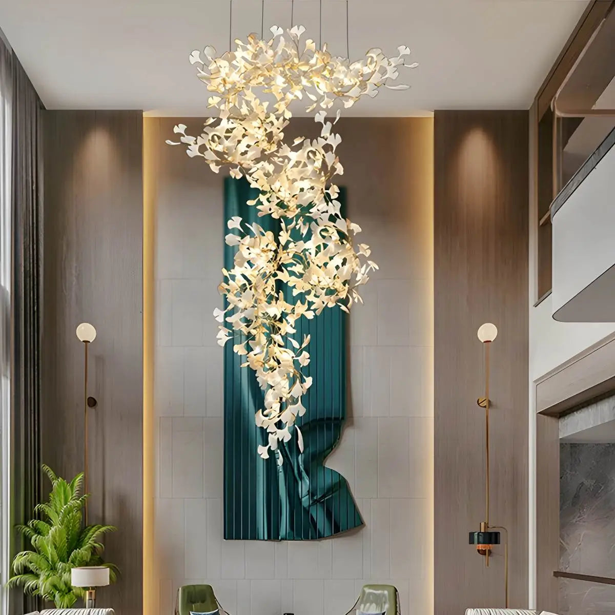 Large Ginkgo Leaf Chandelier – detail 2