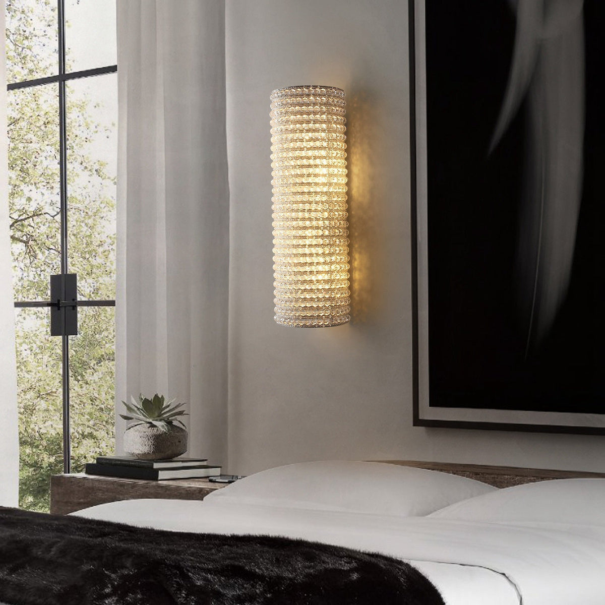 Halo Clear Crystal Beads Wall Sconce – Crystal detail 2