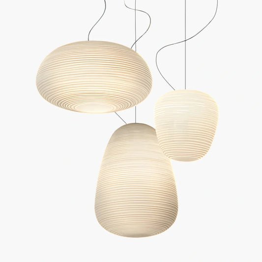 Lantern Blown Glass Pendant Light for Dining Room