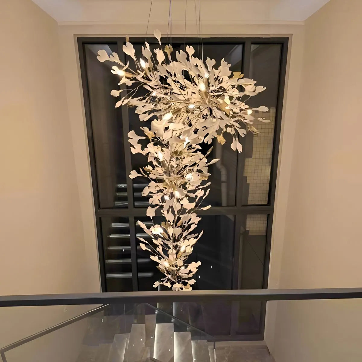 Large Ginkgo Leaf Chandelier – detail 7
