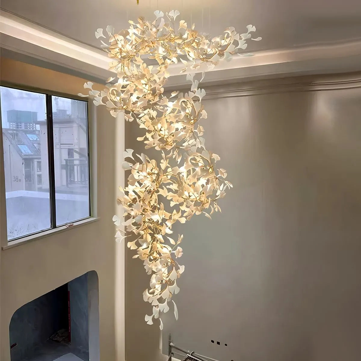 Large Ginkgo Leaf Chandelier – detail 8